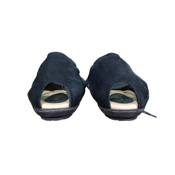 Earth Mesh Faux Suede Sandals with Rubber Solesm Black, Sz 7.5 - Picture 4 of 6